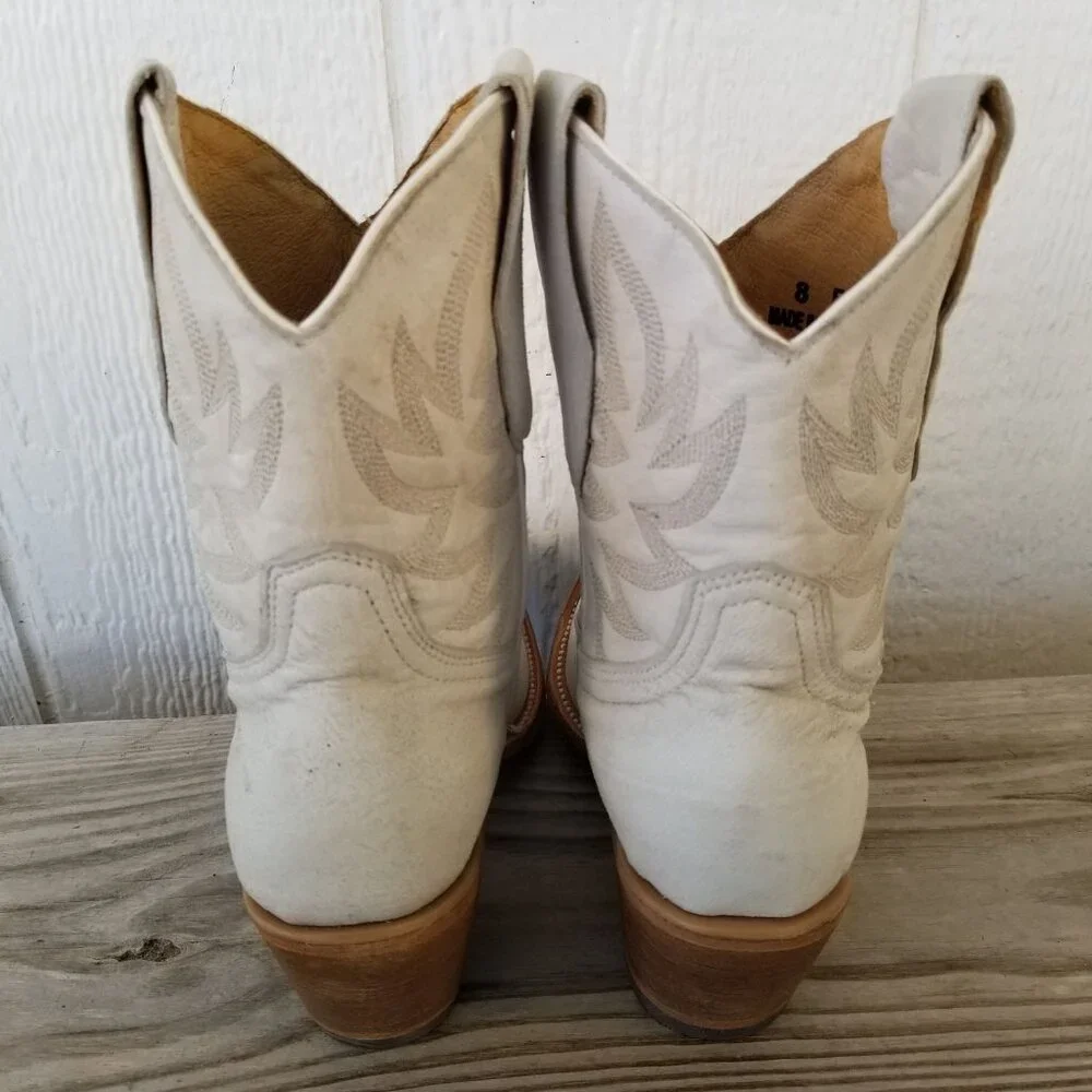 Idyllwind Wheels Womens Bone Leather Cowboy Western Booties 8 B BIWFA24L20